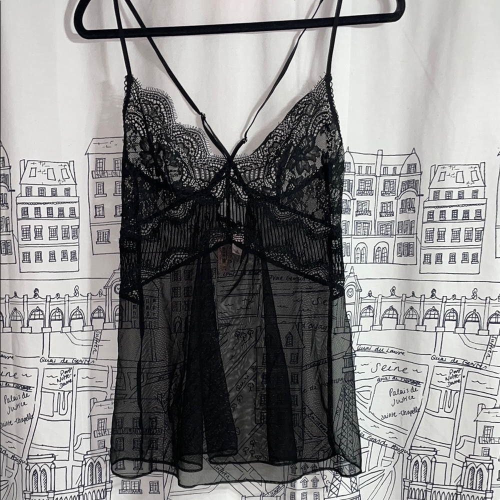 Victoria secret-Elegant Black Lace Camisole